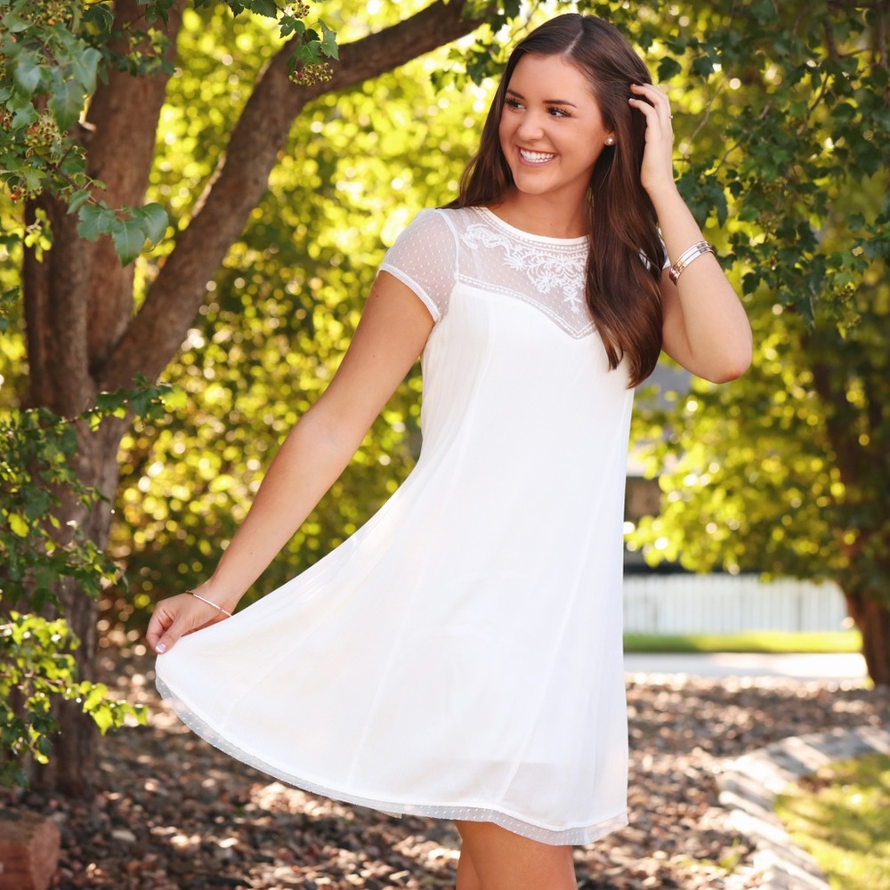 White Dress with Detail on Top
